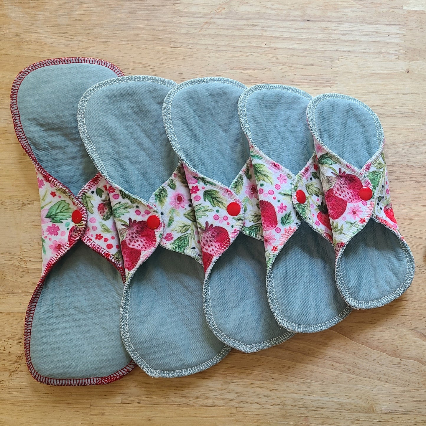Strawberries on White Minky Pad