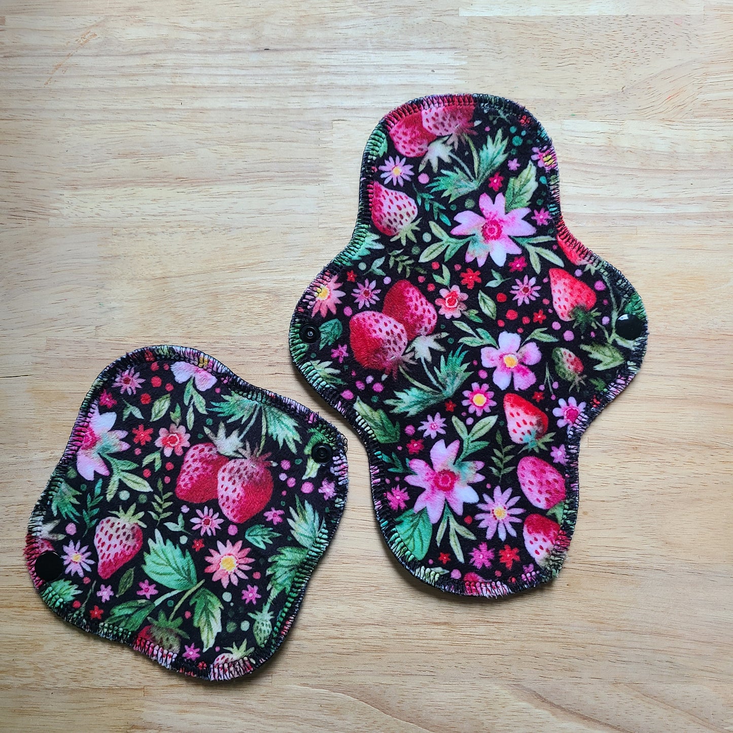 Midnight Strawberries Minky Liner