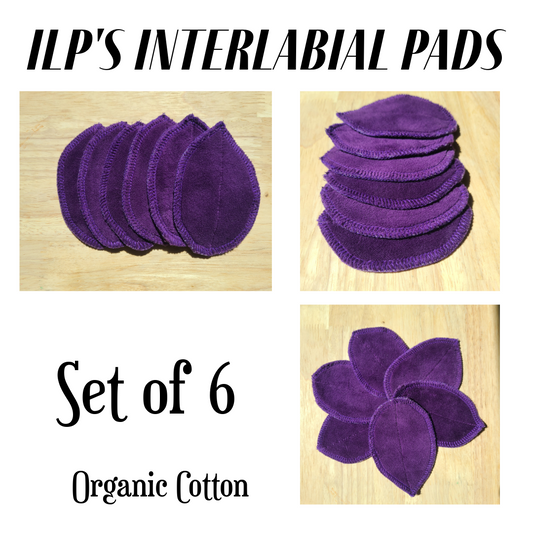 ILP's or Interlabial Pads: Set of  6 (Organic Cotton Velour)