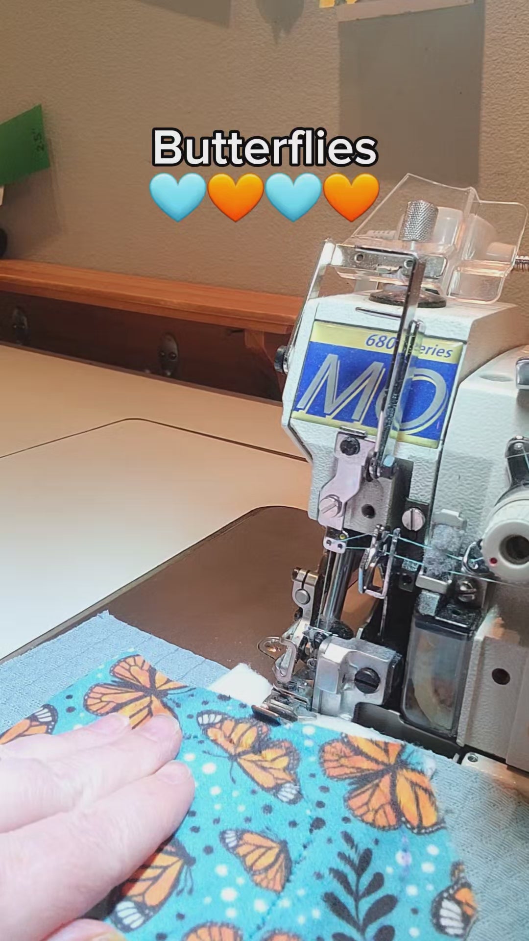 Load video: Serging a pad